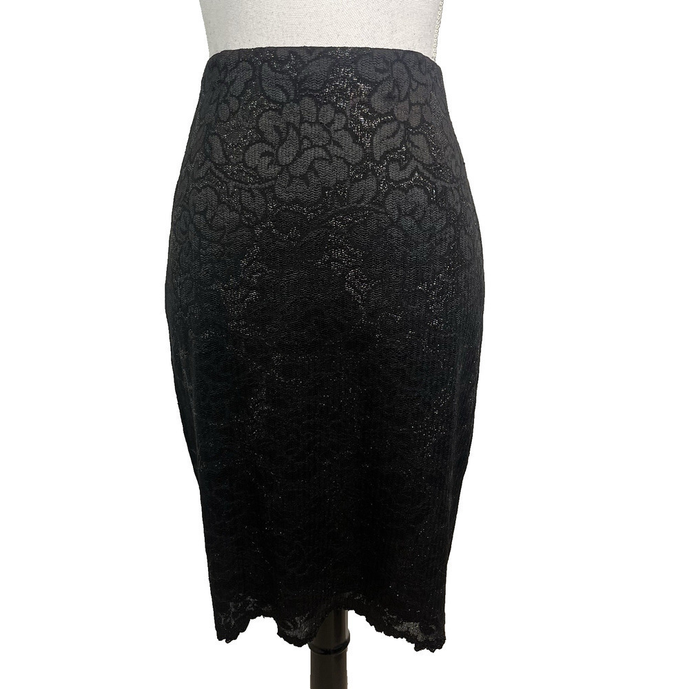 Liz Claiborne Skirt size 10 Black Lace Straight Pencil Knee Cocktail Wedding